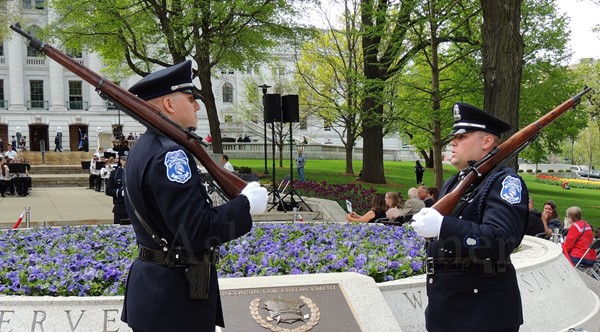 Police Officers In Front of Memorial WLEM 2015