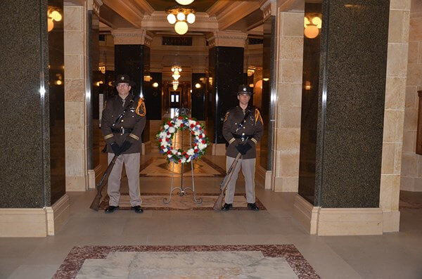 WLEM Memorial Halls with Soldier